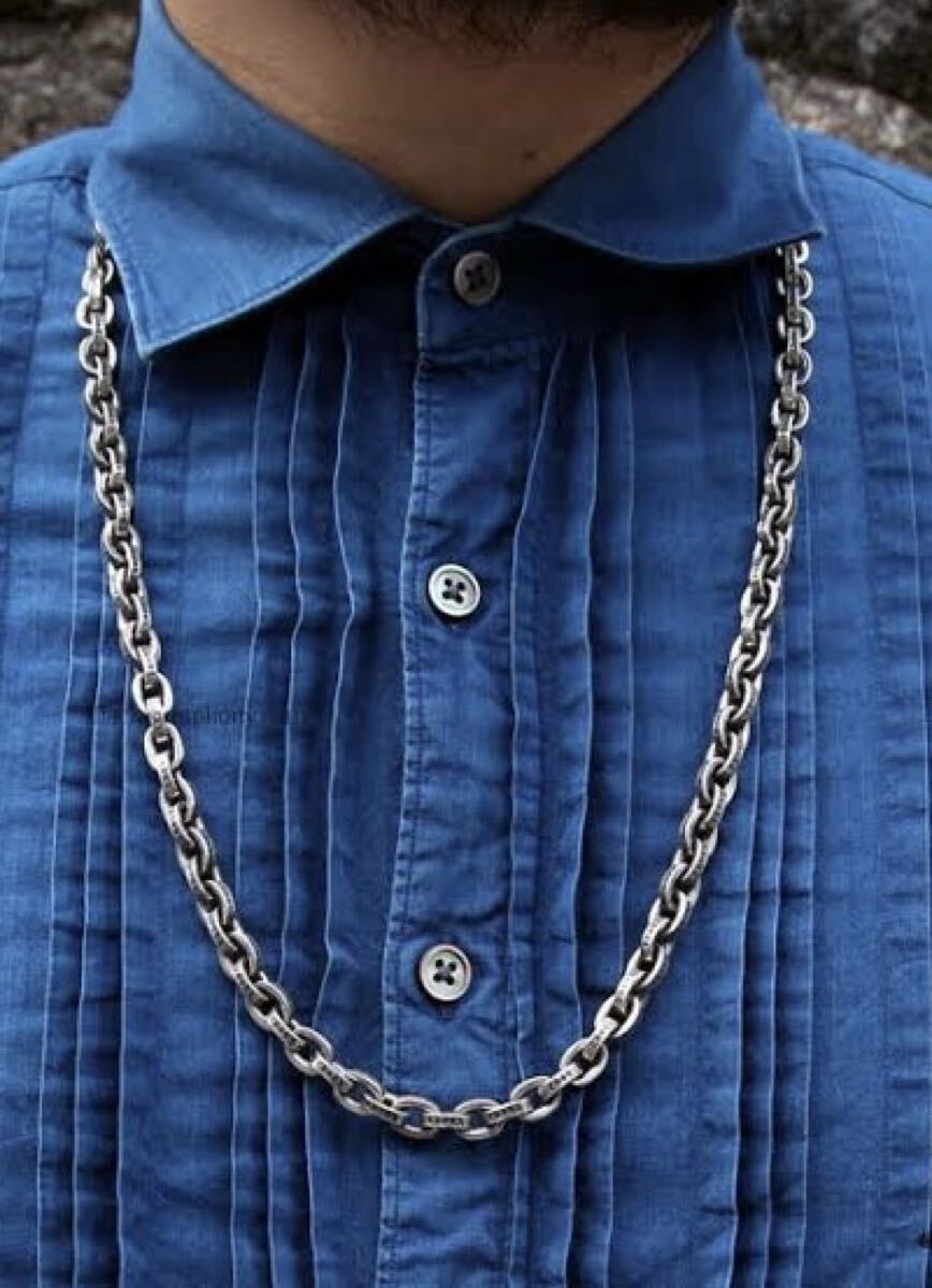 クロムハーツ Chrome hearts ラージペーパーチェーン 50cm クロス 極太 ハードチェーン _画像7