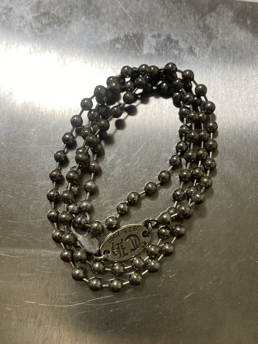 クロムハーツ ネックレス ボールチェーン シルバー Chrome hearts 50cm 状態美品 クロス ダガー _画像1