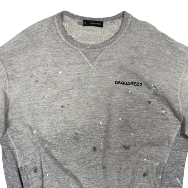 ★ダメージ&ペイント加工★両サイドポケット★DSQUARED2 スウェットsizeM ガゼット イタリア製 ディースクエアード トレーナー 古着 H0036_画像3