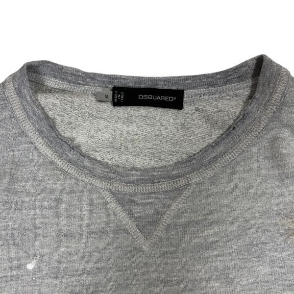 ★ダメージ&ペイント加工★両サイドポケット★DSQUARED2 スウェットsizeM ガゼット イタリア製 ディースクエアード トレーナー 古着 H0036_画像5