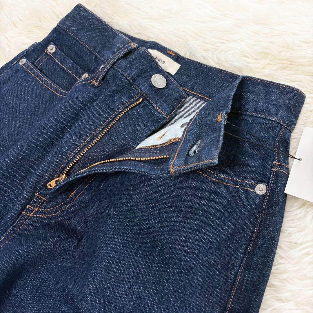 NAVE ネイヴ 洗える デニム ワイド パンツ カットオフ 未使用 タグ付き インディゴ 0 ハイウエスト ジーパン ジーンズ レディース_画像4