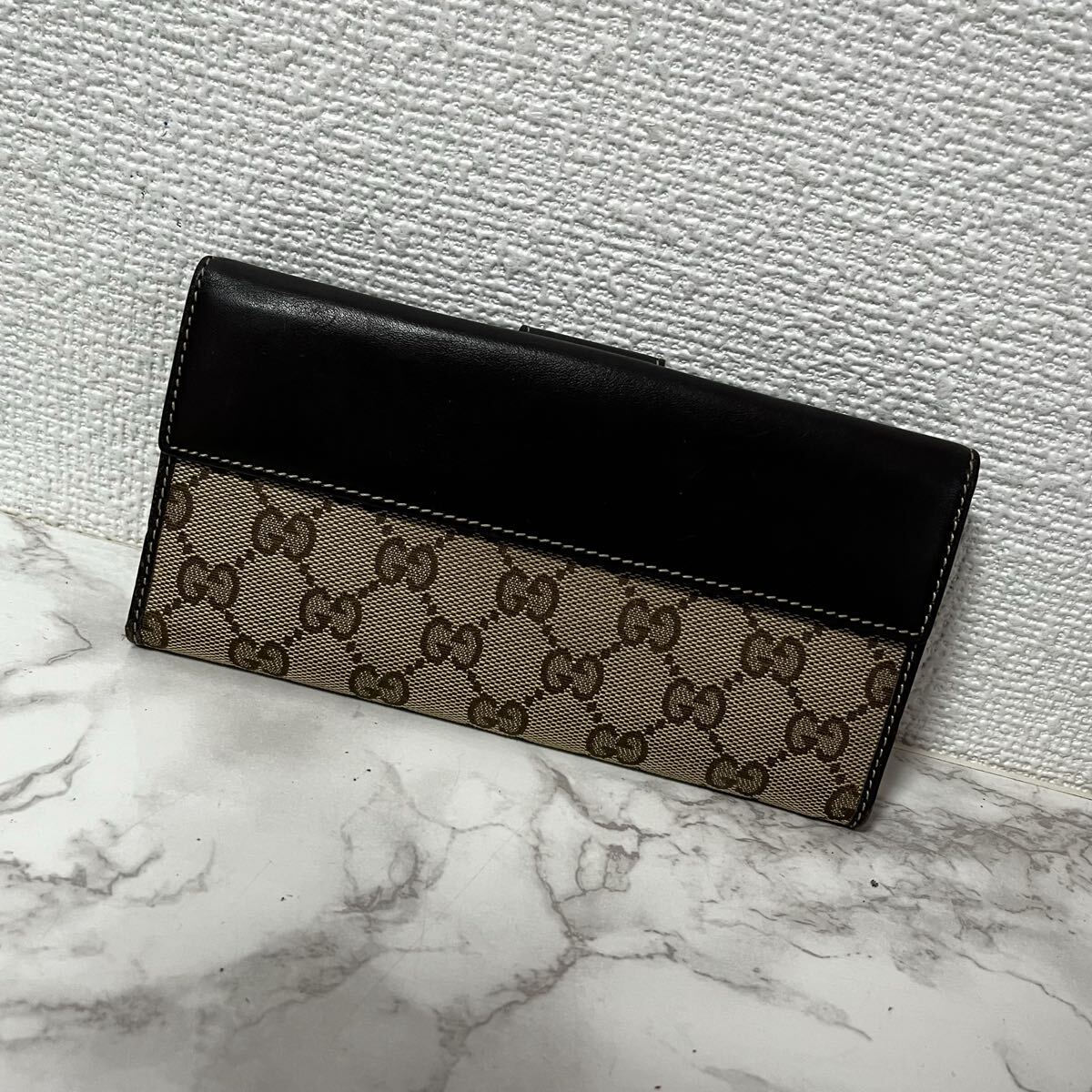 GUCCI グッチ GGキャンバス ハート レザー ラブリーハート Wホック 長財布 ブラウン ロングウォレット_画像10