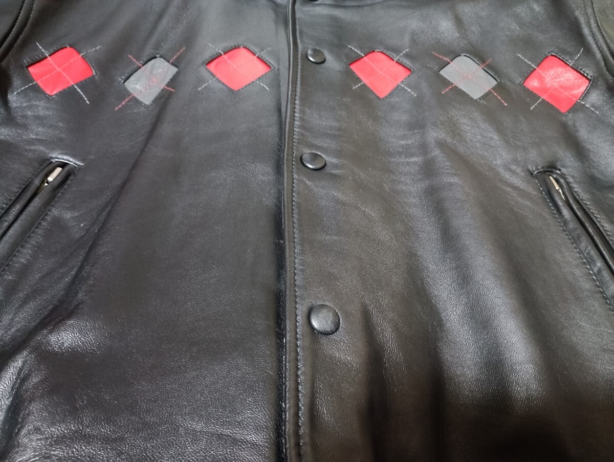 クリームソーダ★CREAMSODA★ピンクドラゴン★レザーブルゾン★黒★サイズ　L★ロカビリー_画像2