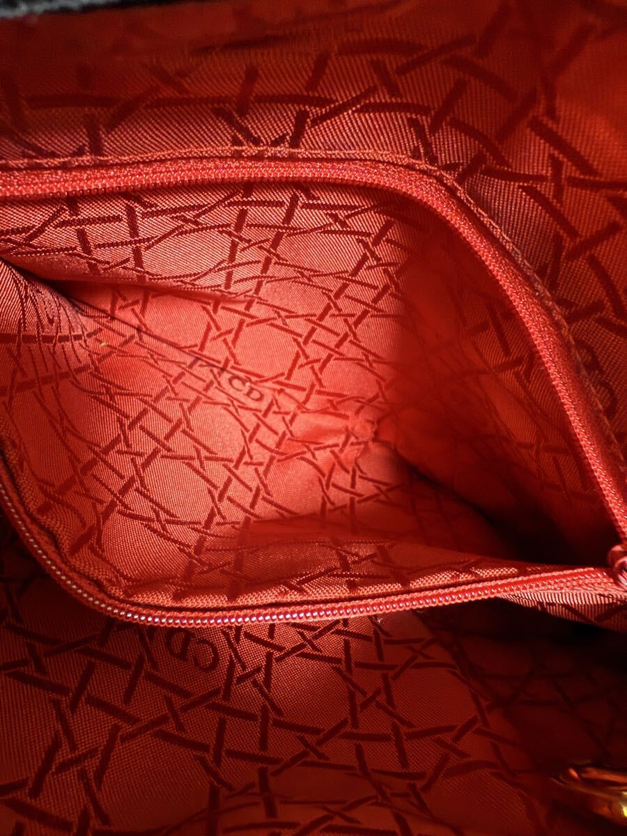 JP3061＊クリスチャン ディオール Christian Dior ハンドバッグ レディディオール カナージュ ステッチ 黒 ナイロンキルティング＊_画像7