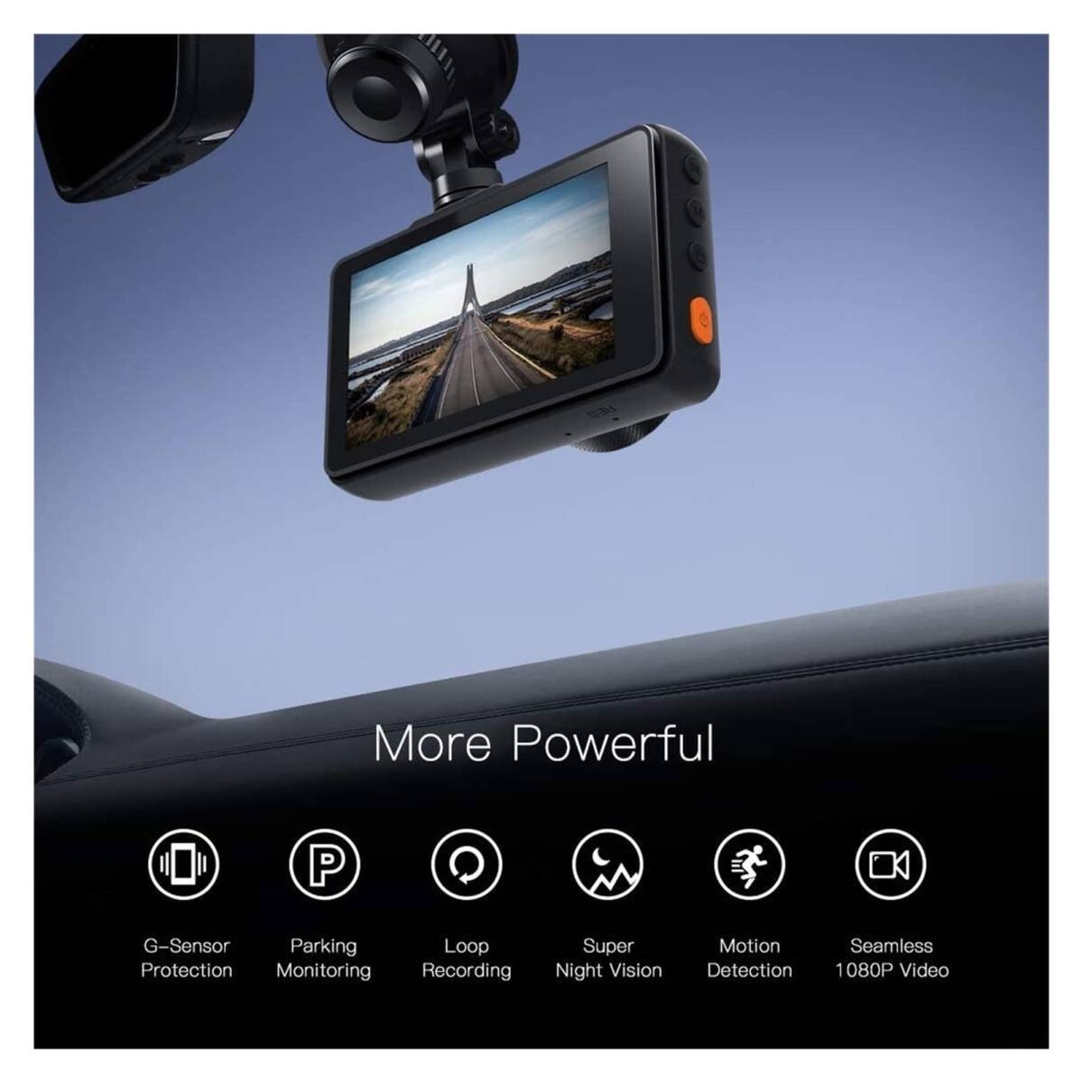 【APEMAN・C450】ドライブレコーダー 1080PフルHD 3インチLCD 駐車監視 動き検出 Gセンサー ループ録画 車載カメラ ドラレコ 画面170°広角_画像2