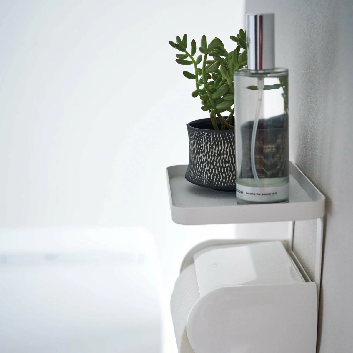 トイレットペーパーホルダー上ラック タワー ホワイト 白 山崎実業 tower シンプル おしゃれ 便利 新品 送料無料 4392_画像6