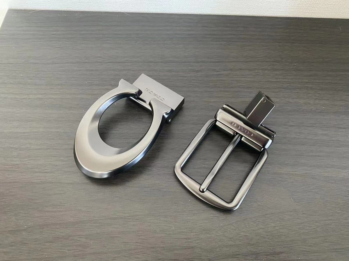 COACH コーチ　新品　リバーシブル　社会人　紳士　ビジネス　フリーサイズ　メンズベルト　シグネチャー　レザー_画像8