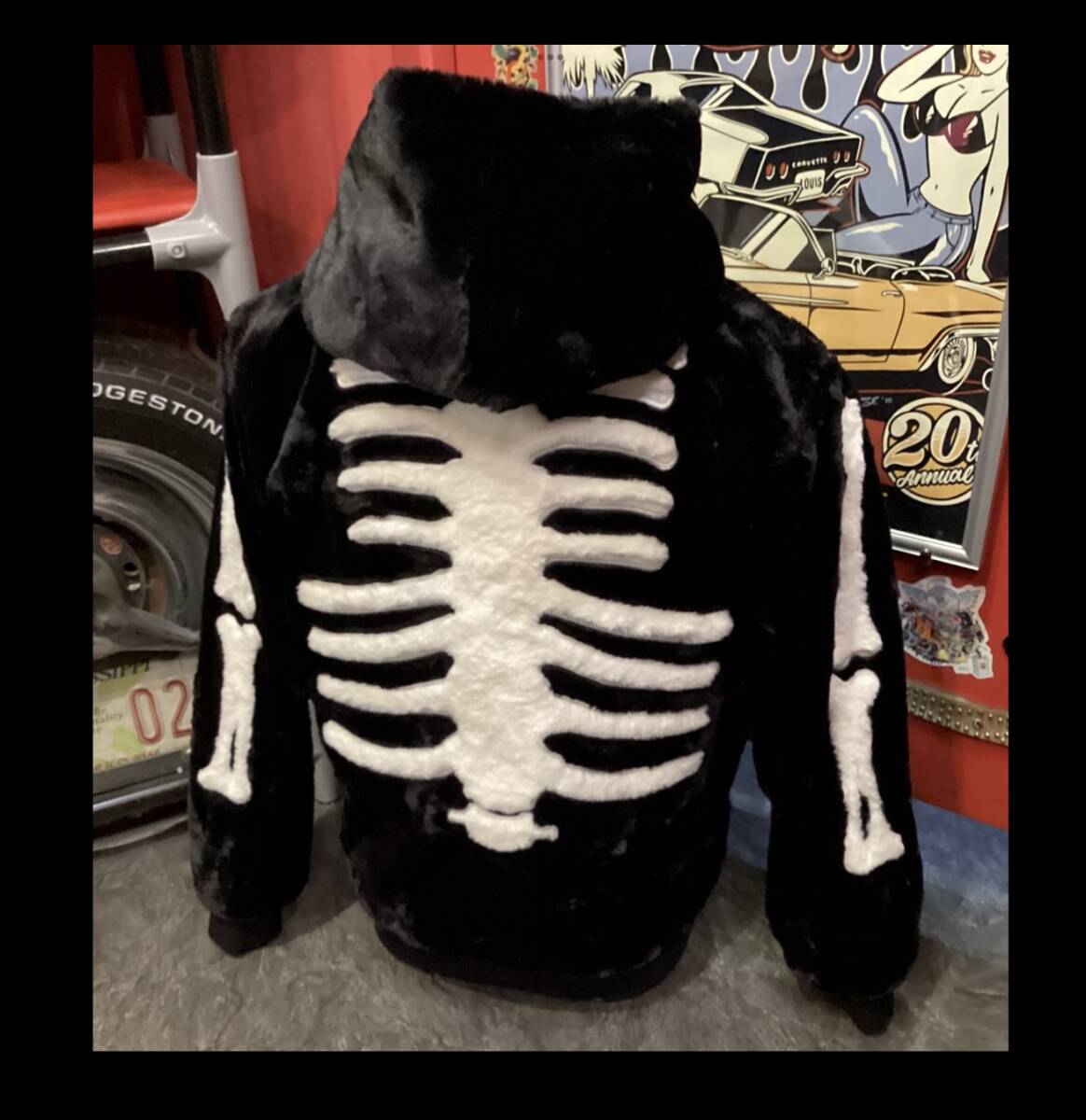 バンソン★新品★パーカー★2521【XL】スカル★ボーン★NVSZ-2521★バイカー★ネバーマインド★アメリカンロングリバー55★正規取り扱い店_画像2