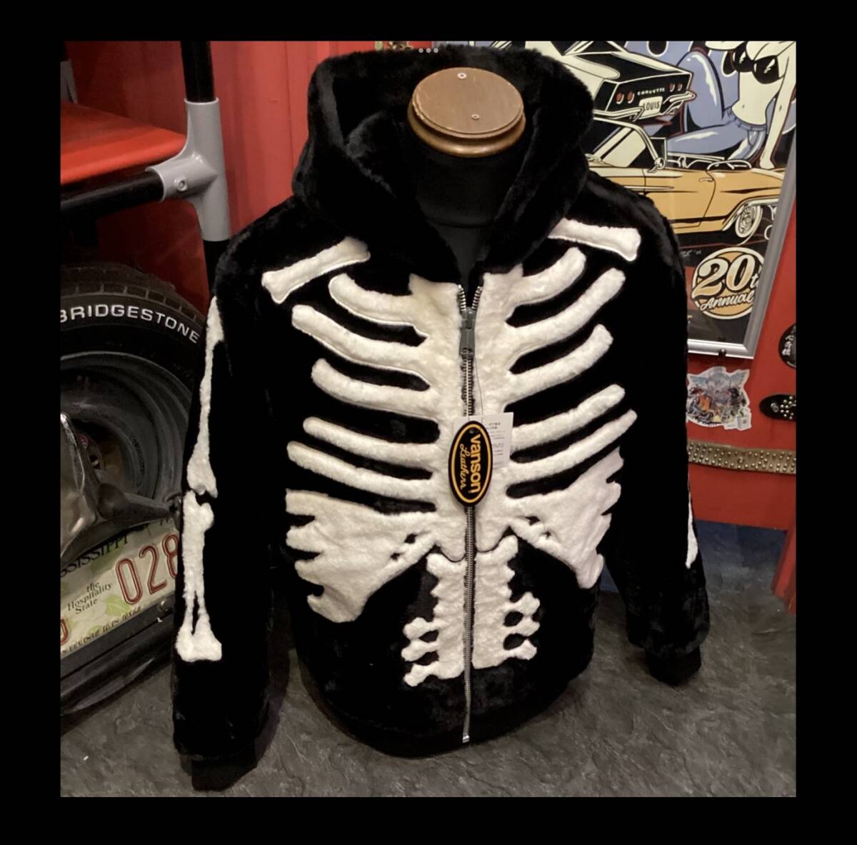 バンソン★新品★パーカー★2521【XL】スカル★ボーン★NVSZ-2521★バイカー★ネバーマインド★アメリカンロングリバー55★正規取り扱い店_画像5