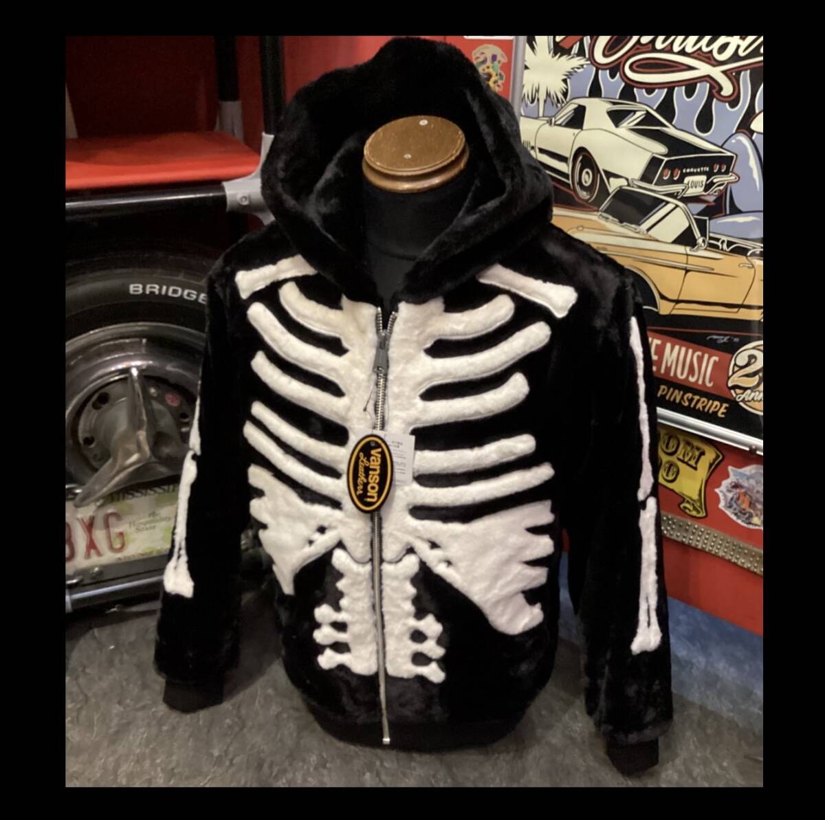 バンソン★新品★パーカー★2521【XL】スカル★ボーン★NVSZ-2521★バイカー★ネバーマインド★アメリカンロングリバー55★正規取り扱い店_画像1