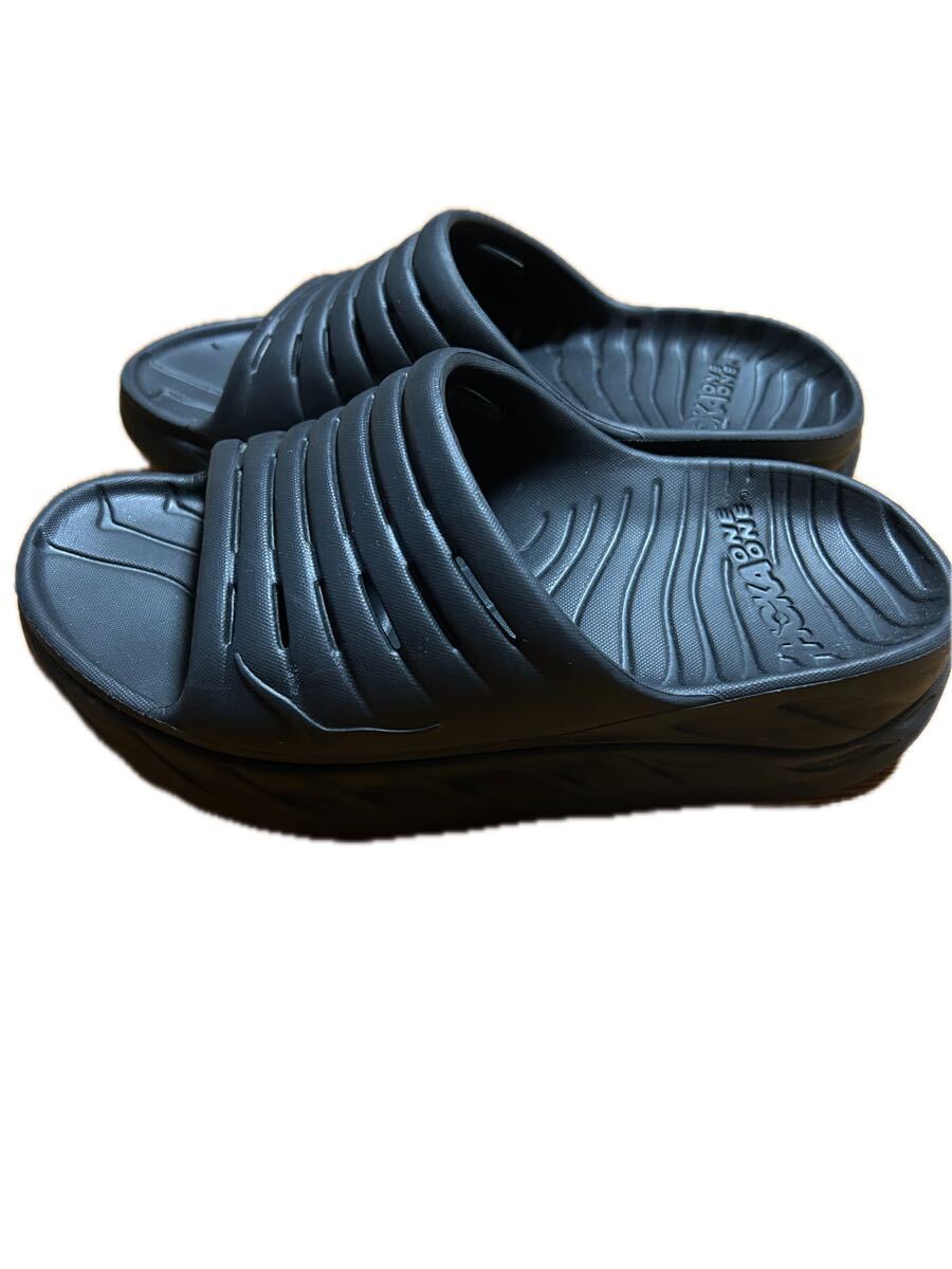 HOKA ONE ONE オーラリカバリー スライド サンダル サイズ24cm W7 ブラック スリッパ ホカオネオネ 中古_画像2