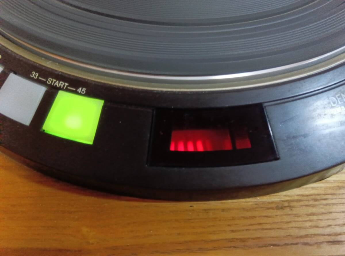 ■ DENON / DP-55M+DKキャビネット移植品 ■ Quartz Locked Direct Drive Turntable ダイレクトドライブ式ターンテーブル 回転動作OK_画像3
