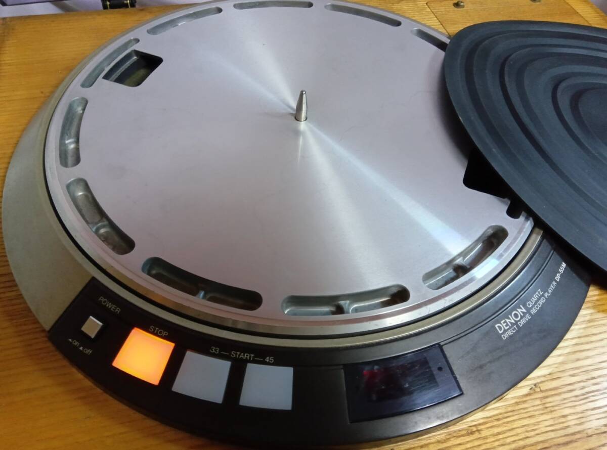 ■ DENON / DP-55M+DKキャビネット移植品 ■ Quartz Locked Direct Drive Turntable ダイレクトドライブ式ターンテーブル 回転動作OK_画像6