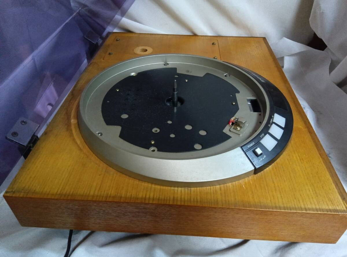 ■ DENON / DP-55M+DKキャビネット移植品 ■ Quartz Locked Direct Drive Turntable ダイレクトドライブ式ターンテーブル 回転動作OK_画像9