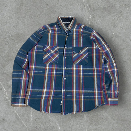 ★90's FIELD&STREAM 長袖 フランネルシャツ Lサイズ相当_画像1
