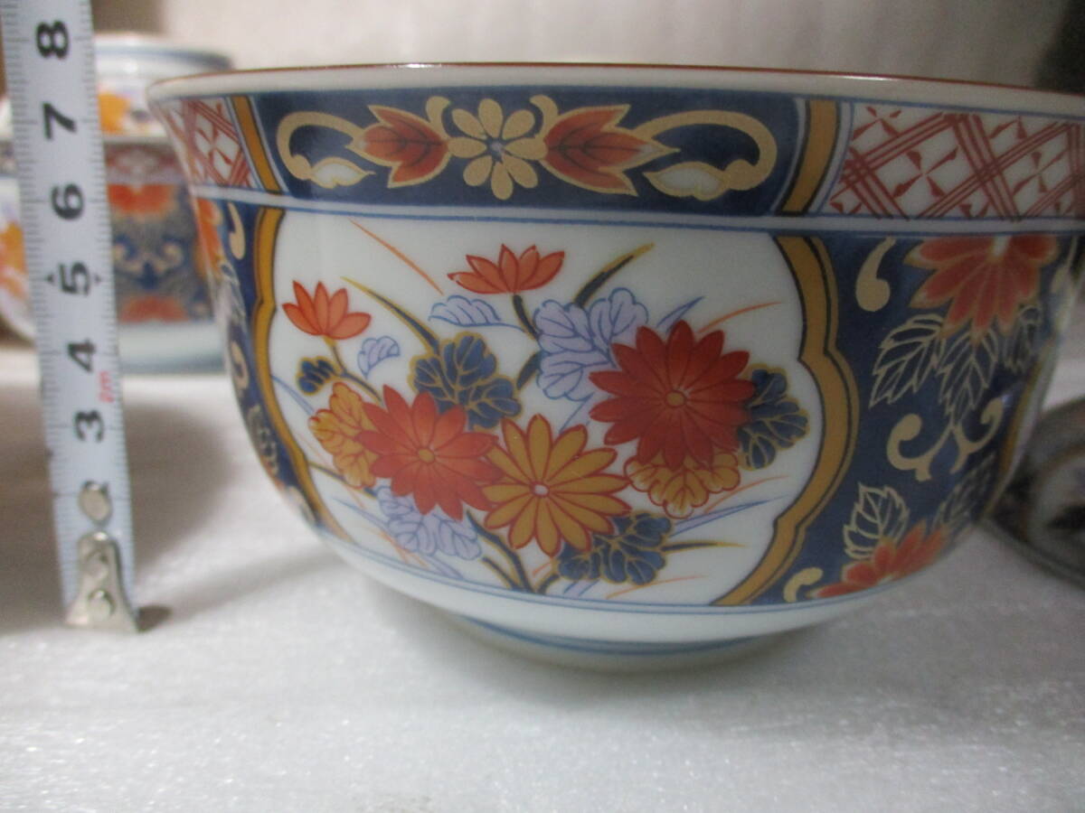 x16510 新品未使用 前畑陶器　庫山窯　蓋付きどんぶり揃　5客セット　丼ぶり　色絵　金彩古伊万里_画像9