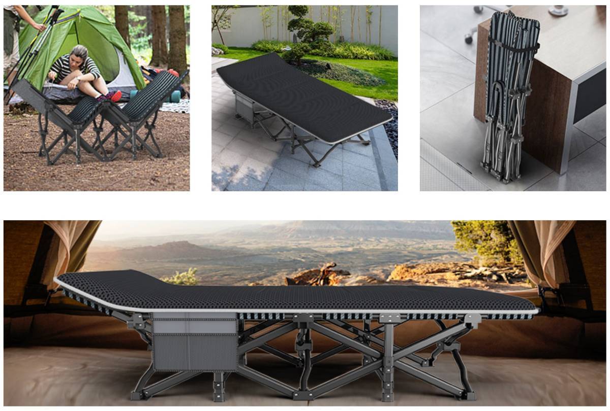 ATORPOK 簡易ベッド 耐荷重200kg 軽量コット アウトドア折り畳みベッド キャンプコット 携帯型折りたたみベッド 収納便利 AFD301_画像9