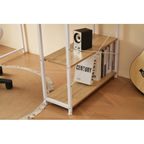 【ナチュラル】パソコンデスク L字-右棚 120cm 2段ラック付 デスク木製 ミシン台 書斎机 勉強机 KU300_画像6