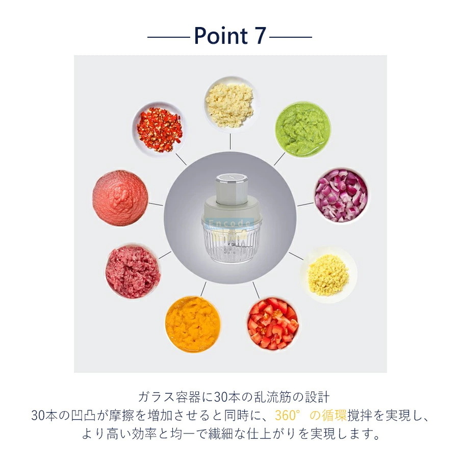 フードプロセッサー 2.2L大容量 みじん切り器 ミキサー ブレンダー 多機能 フードカッター 大根おろし 氷 砕く 洗いやすい 離乳食 AF463_画像6