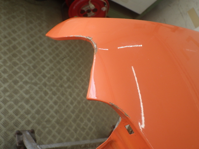 【Y08】 MR31S MR41S ハスラー 左 フロント フェンダー ターン穴無し A7K D1T パッションオレンジ 57711-65P00 中古 即決_画像5