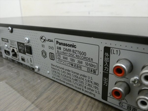 500GB☆11年☆パナソニック/DIGA☆HDD/BDレコーダー☆DMR-BZT600☆リモコン付☆3番組同時録画/3D対応機 管CX36204の画像3