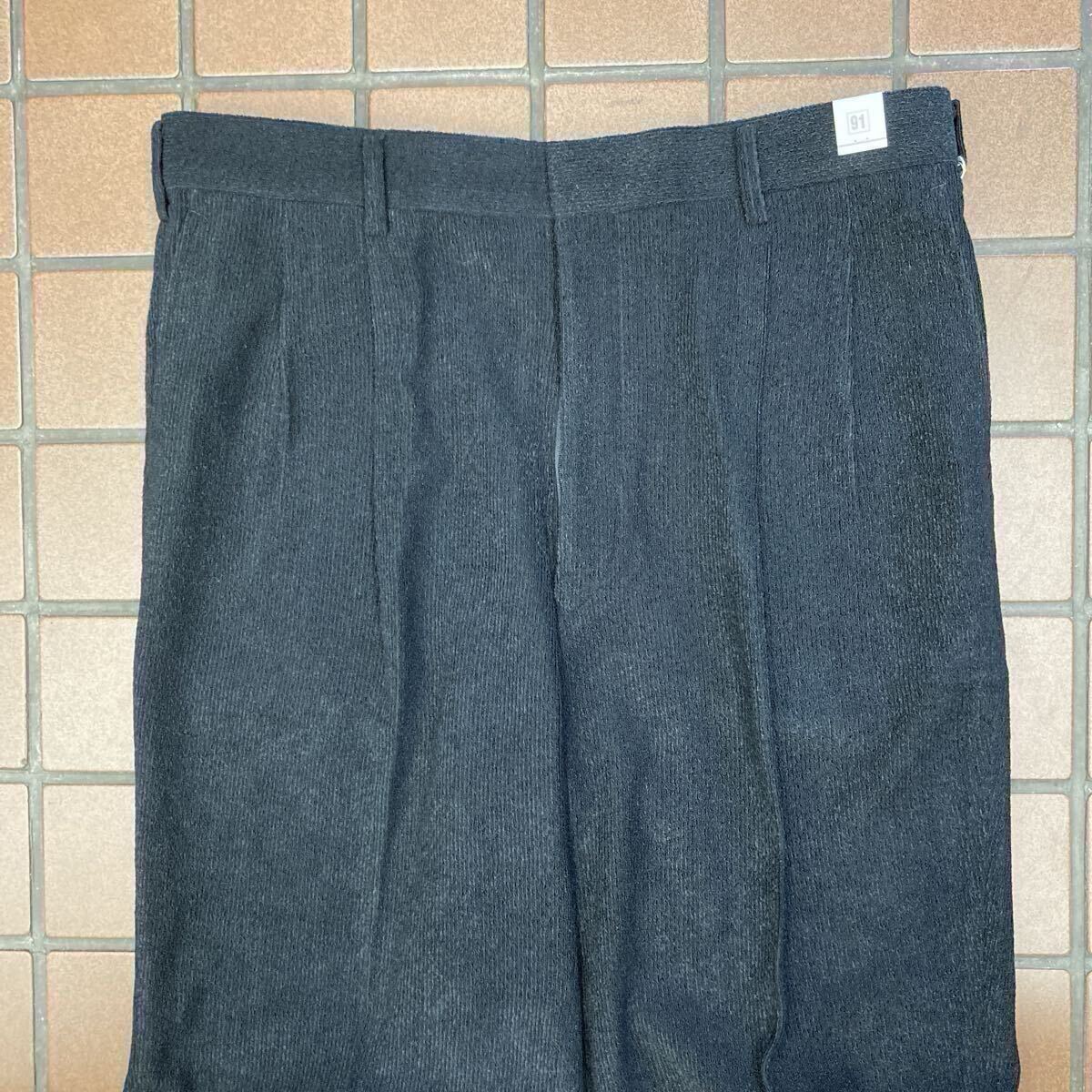《新品》合物 ゴルフ ビジネス カジュアル スラックス サイズ 91cm 2タック 優れた軽量感 ソフトなタッチしなやかな風合い モール地 濃紺色_画像8