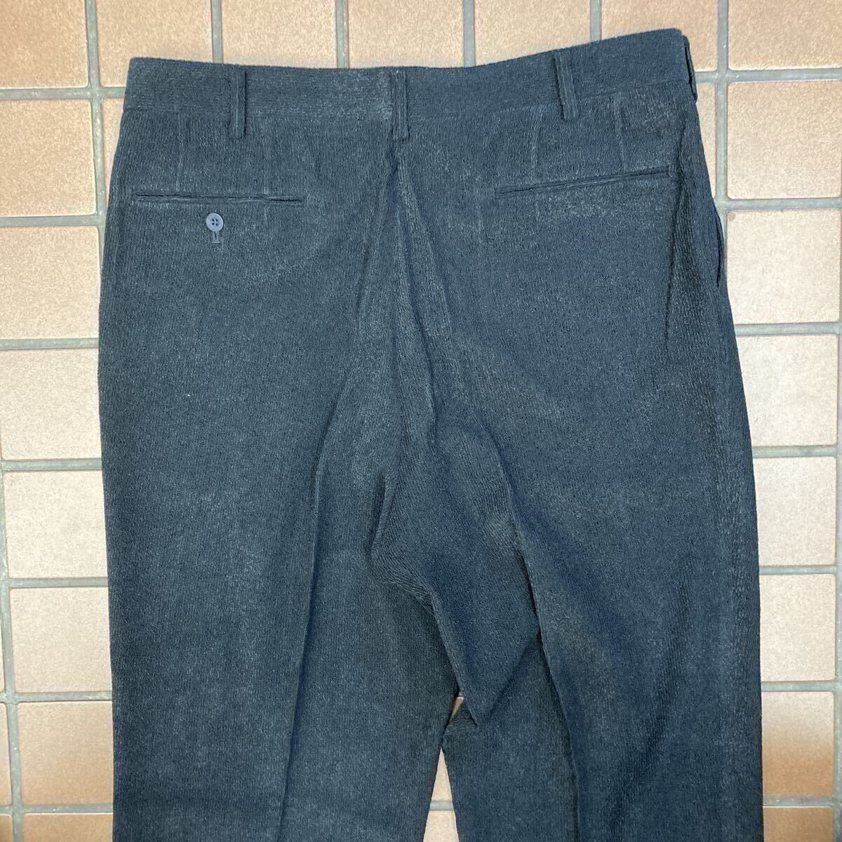 《新品》合物 ゴルフ ビジネス カジュアル スラックス サイズ 91cm 2タック 優れた軽量感 ソフトなタッチしなやかな風合い モール地 濃紺色_画像9