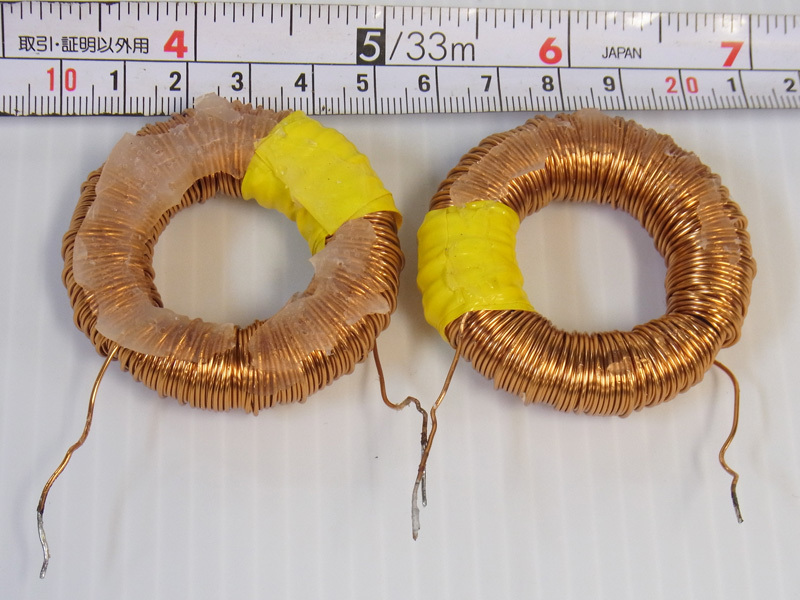 トロイダルコイル インダクター リングコイル 2個セット② メーカー製ネットワーク取り外し品_画像2