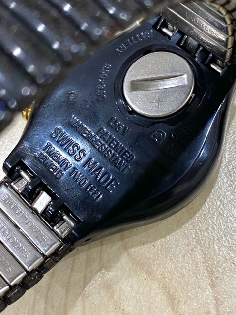 FS7-9-54 電池交換済 稼動品 美品 CHRONO クロノグラフ swatch スウォッチ AG1991 WATER RESISTANT 腕時計 QZ クォーツ_画像8