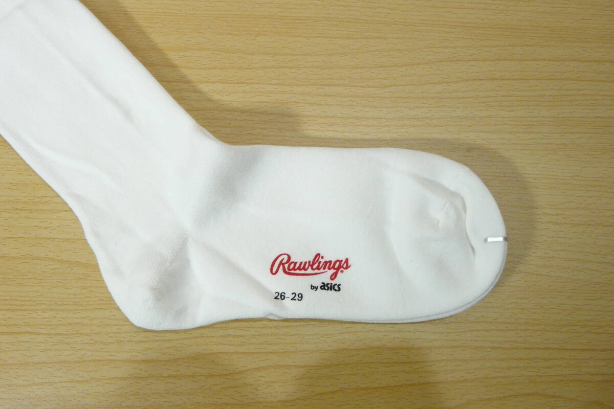 [ не использовался товар * нога одежда ]Rawlings* белый гольфы *3 пар комплект * нижний носки * толстый *BIG размер *26-29cm* хорошо растягивать .*