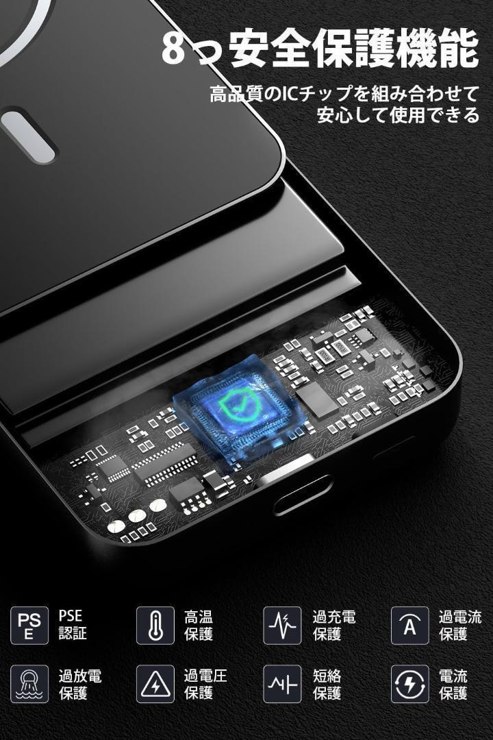 【MagSafe対応2025新モデル】Uzantoo モバイルバッテリー 10000mAh 大容量 ワイヤレスモバイルバッテリー マグネット式_画像9