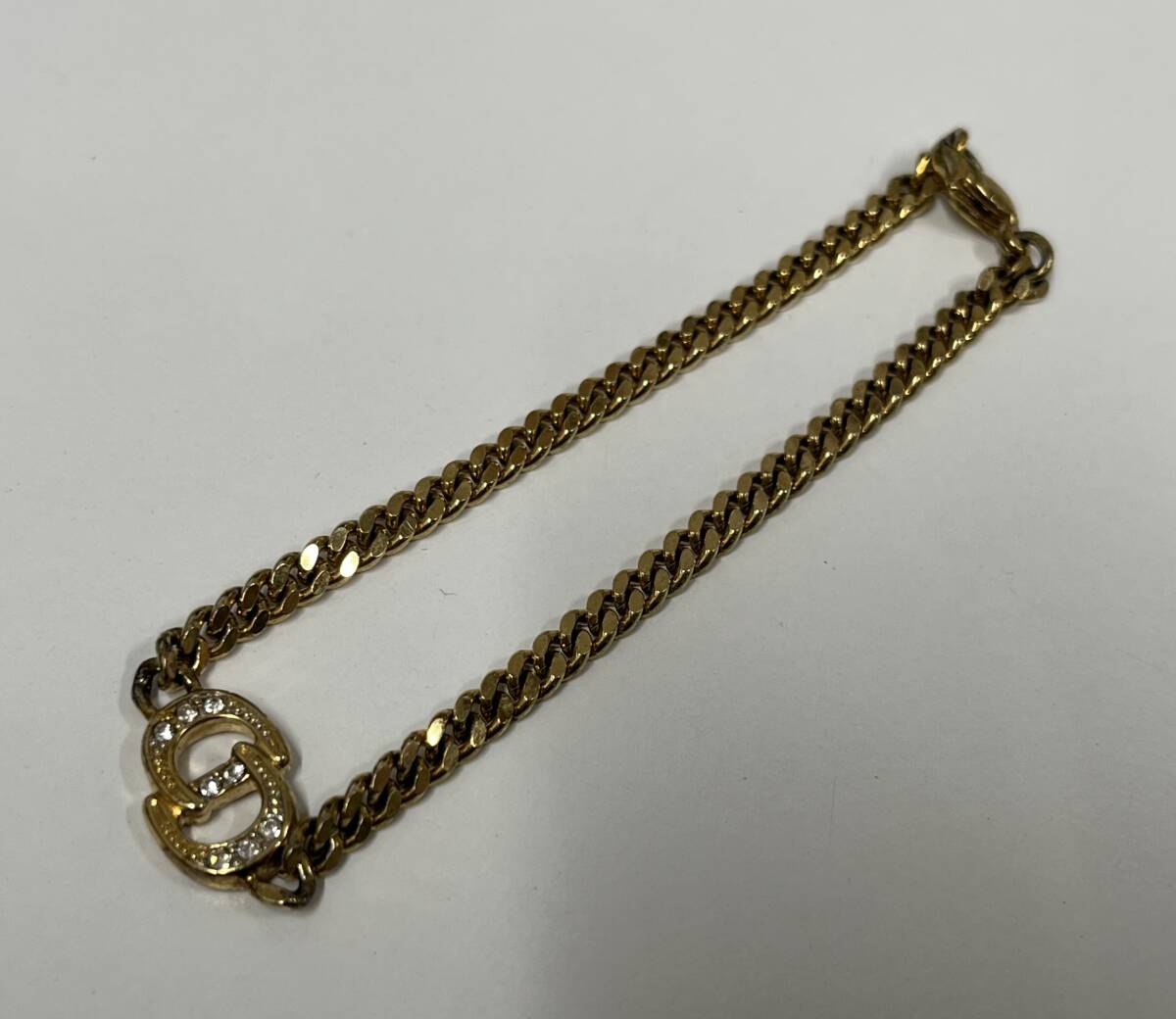 christianDior Dior ディオール CD ロゴ ブレスレット 喜平 ゴールドカラー アクセサリー 保管品 注目99円スタート_画像1