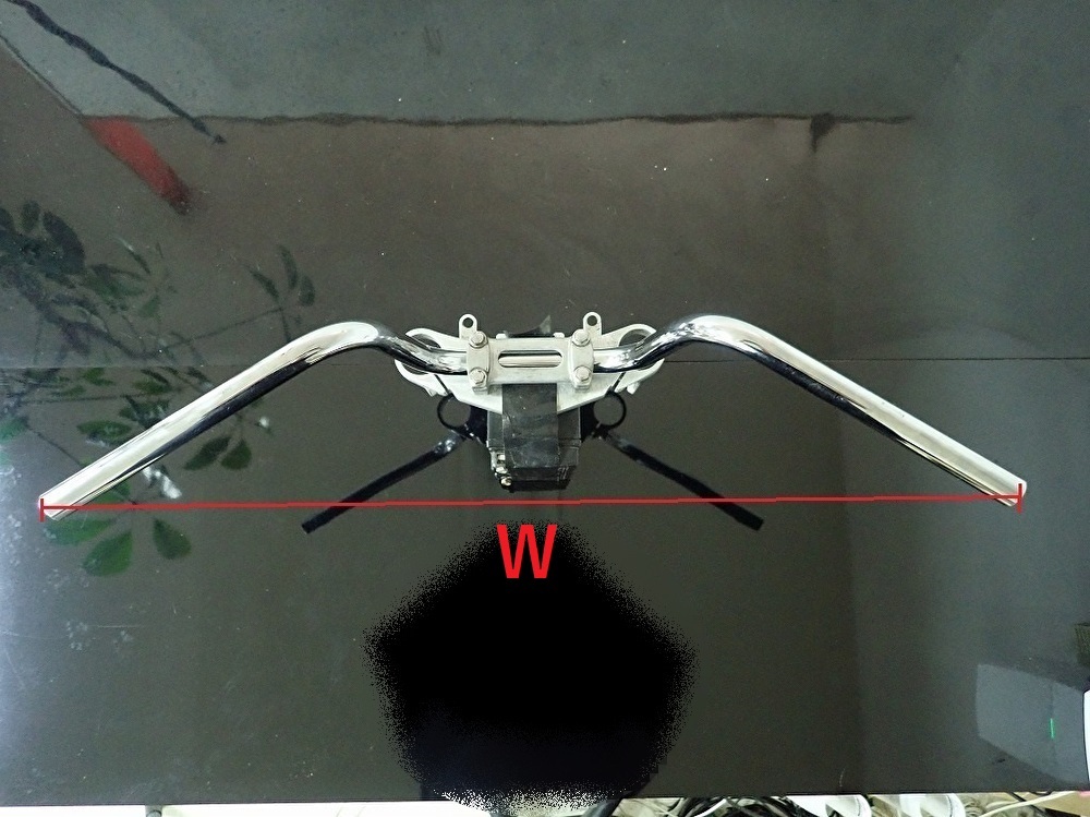 【新品／加工クランプ付き】オリジナルハンドル ナローTYPE 純正新品加工クランプ付 検）アップハン YB ＹＢ シボリ しぼり 悪 Z1 _画像4