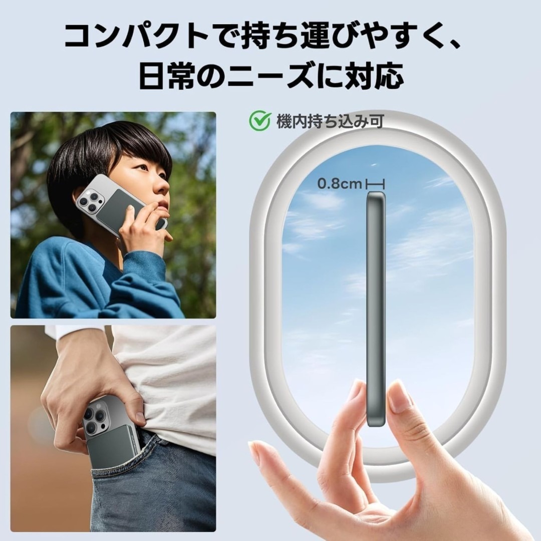 Magsafe магнит тип мобильный аккумулятор 5000mAh супер тонкий PSE засвидетельствование кружка safe зарядное устройство черный 