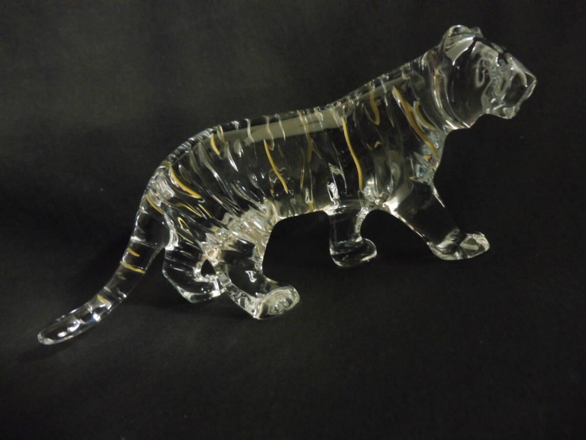 美品 バカラ Baccarat タイガー 箱付 虎 クリスタル ゴールド 金運 幸運  (60_画像3