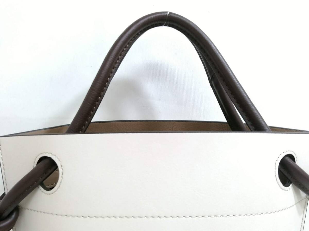 【超美品】ORSETTO オルセット バケツ型 ハンドバッグ/本革レザー/ベージュ×ダークブラウン系/トートバッグ/バケツバッグ/01YZ100101-8_画像3