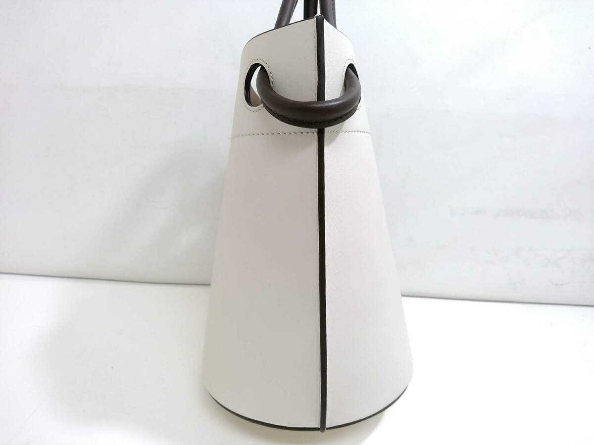 【超美品】ORSETTO オルセット バケツ型 ハンドバッグ/本革レザー/ベージュ×ダークブラウン系/トートバッグ/バケツバッグ/01YZ100101-8_画像6