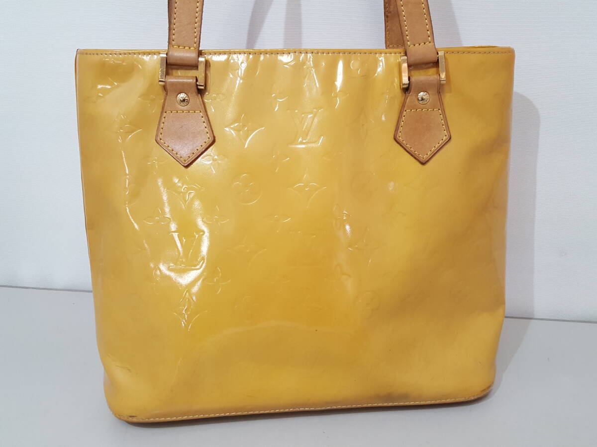 LOUIS VUITTON ルイヴィトン ヴェルニライン ヒューストン ショルダートートバッグ/カラー:ジョーヌ/パテント/約24×35×14cm/04KM100801-8_画像3