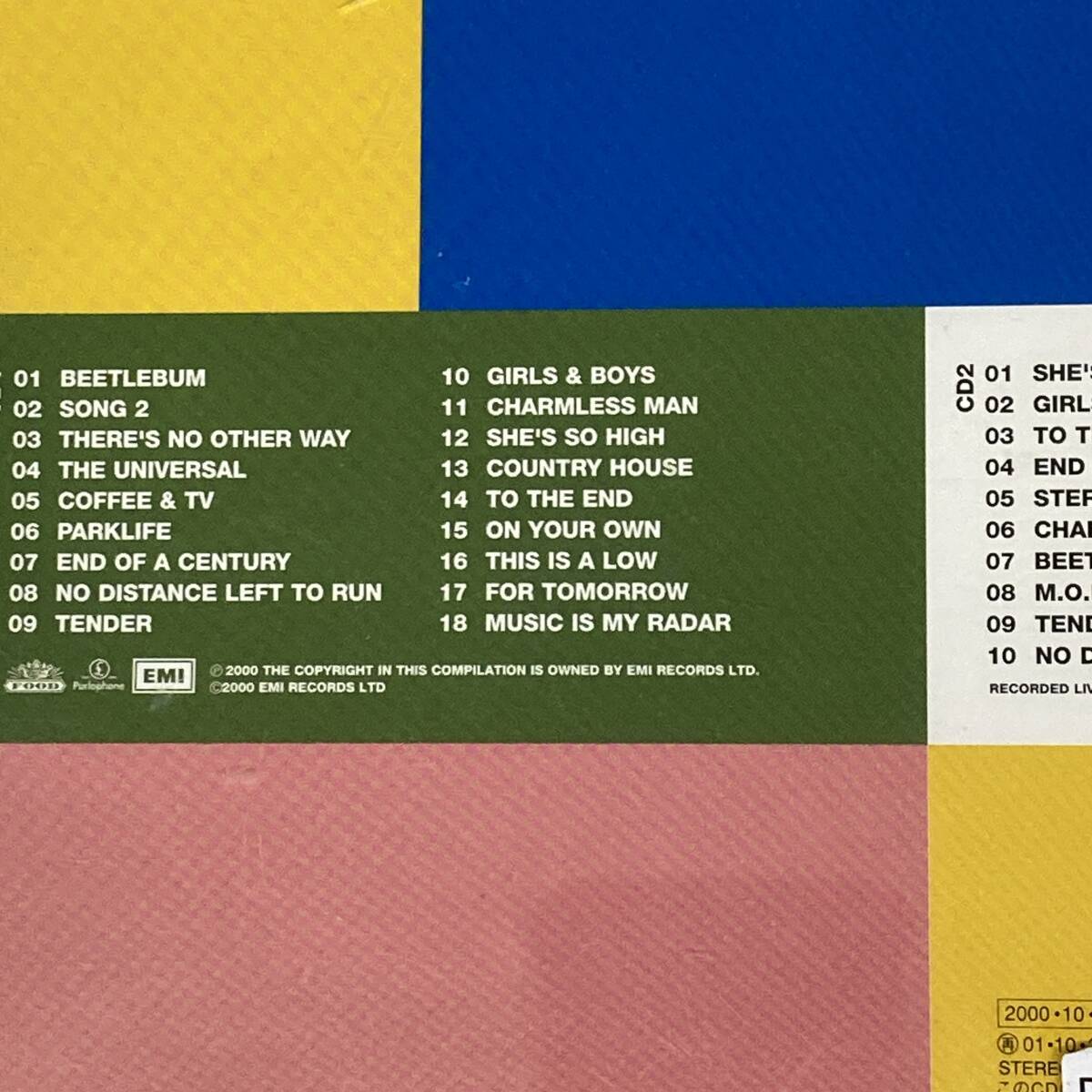 PR6966 CD *Blur* The Best Of 帯付2枚組_画像2