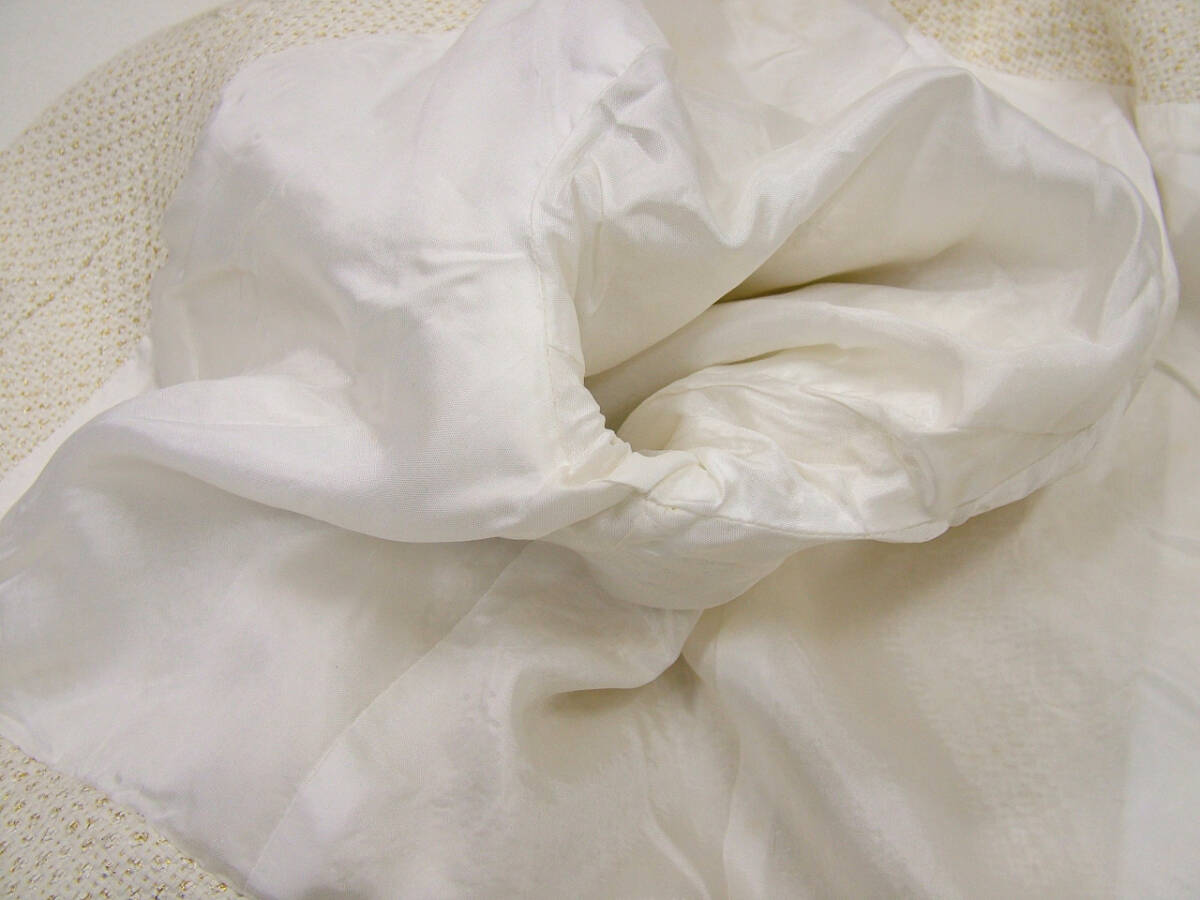 NYインポートヴィンテージ古着/90〜00年初期/GRACE DANE LEWIS グレースデーンルイス ツイード調 ショートジャケット 6 クリーム×ゴールド_画像2