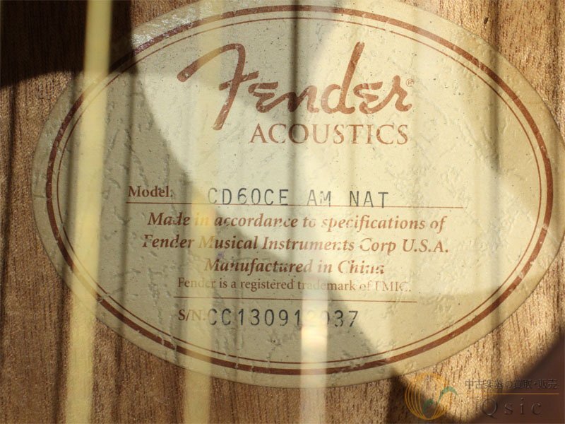 【ジャンク】[中古] Fender CD60CE AM NAT プリアンプ動作しないためジャンク！ [VLH54]【難波店在庫】_画像7
