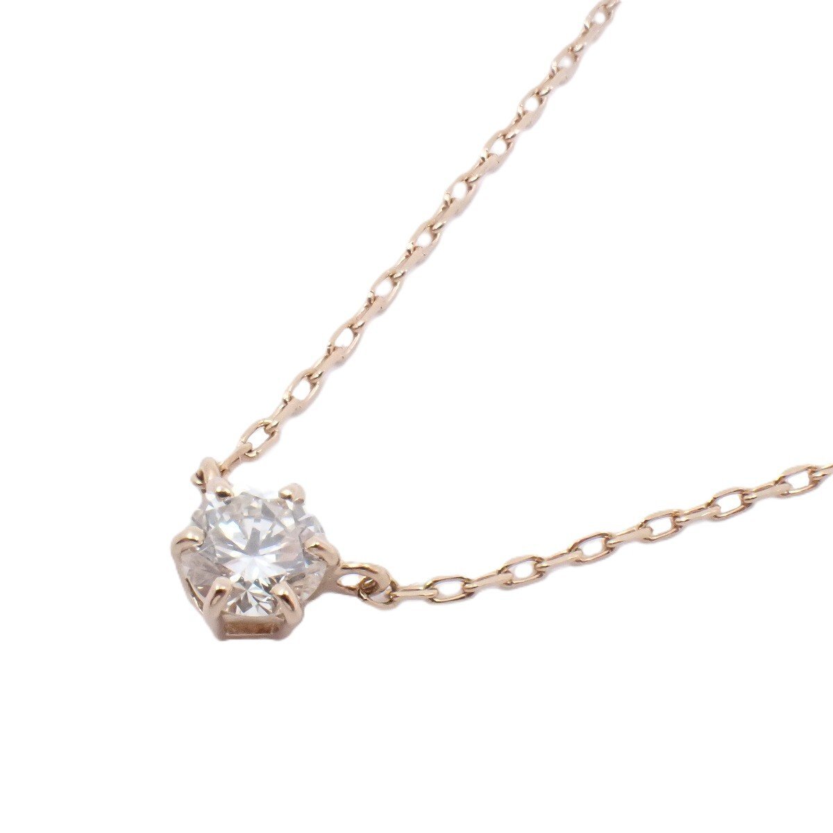 VENDOME AOYAMA Vendome Aoyama один шарик diamond колье K18YG/ бриллиант 0.10ct[... ломбард ]