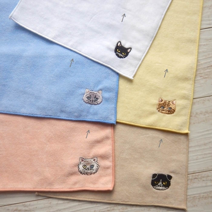 新品●今治産●猫図鑑を見てるような可愛さ●日本猫～洋猫●柔らか●滑らか●２０cm×２０cm●タオルハンカチ１０枚セット_画像5
