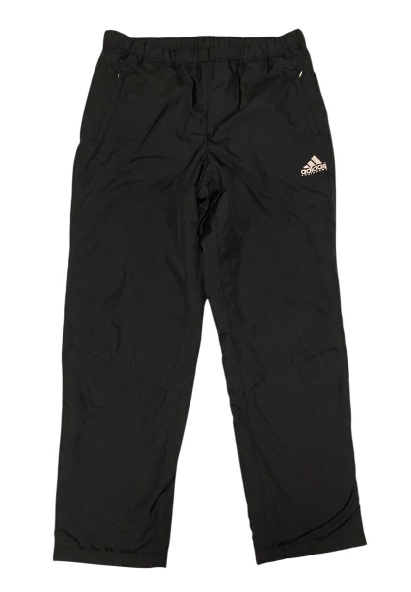 ■adidas EQUIPMENT アディダス エキップメント■90's ヴィンテージ デサント製 ロゴプリント 中綿入り ナイロン パンツ ブラック O_画像2