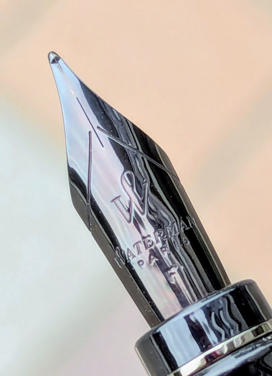 ウォーターマン エキスパート メタリックシルバー F 細字 WATERMAN 筆記具　万年筆　 ブラック_画像4
