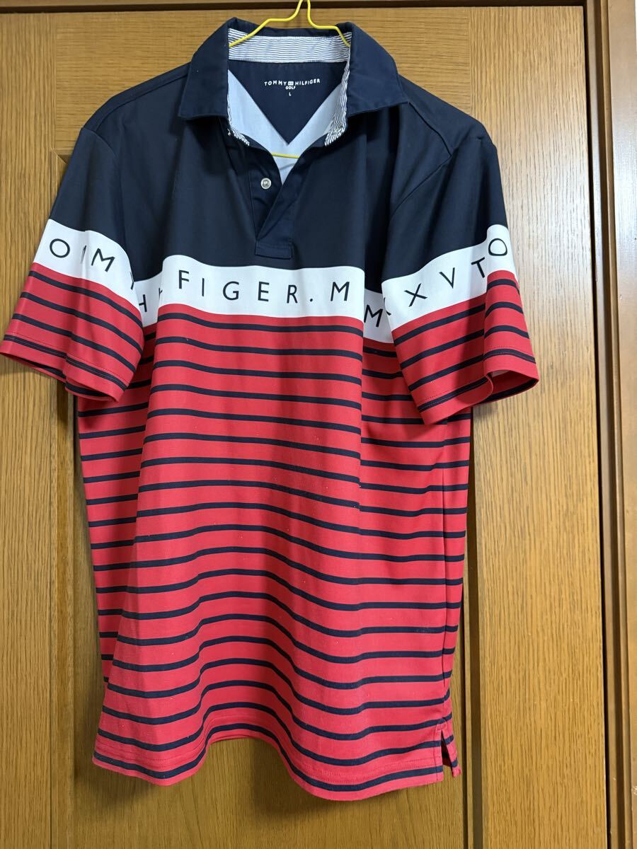TOMMY HILFIGER トミーヒルフィガー ポロシャツ Lサイズ 半袖ポロシャツ ゴルフウェア_画像1