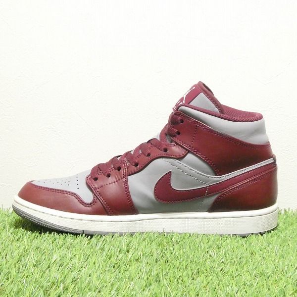 NIKE AIR JORDAN 1 MID TEAM RED ナイキ エアジョーダン 1 ミッド チームレッド/グレー/ホワイト DQ8426-615 26.5cm_画像2