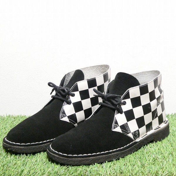 Clarks ORIGINALS クラークス オリジナルス デザートブーツ チャッカブーツ チェッカー柄 ホワイト/ブラック US8.5 26.5cm_画像1