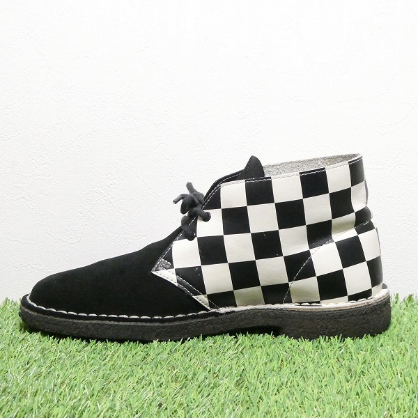 Clarks ORIGINALS クラークス オリジナルス デザートブーツ チャッカブーツ チェッカー柄 ホワイト/ブラック US8.5 26.5cm_画像2