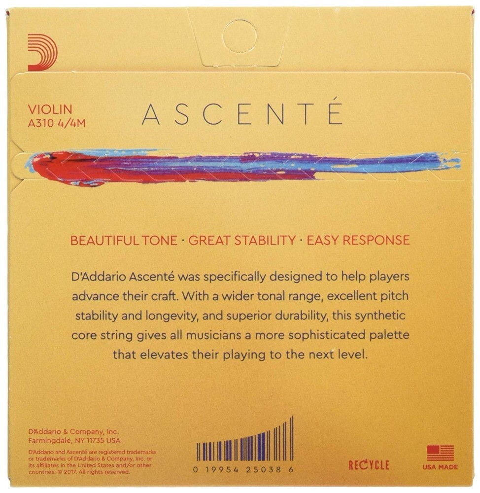 D'Addario ダダリオ バイオリン弦 Ascente セット A310 4/4M Medium Tension 【国内正規品】_画像2